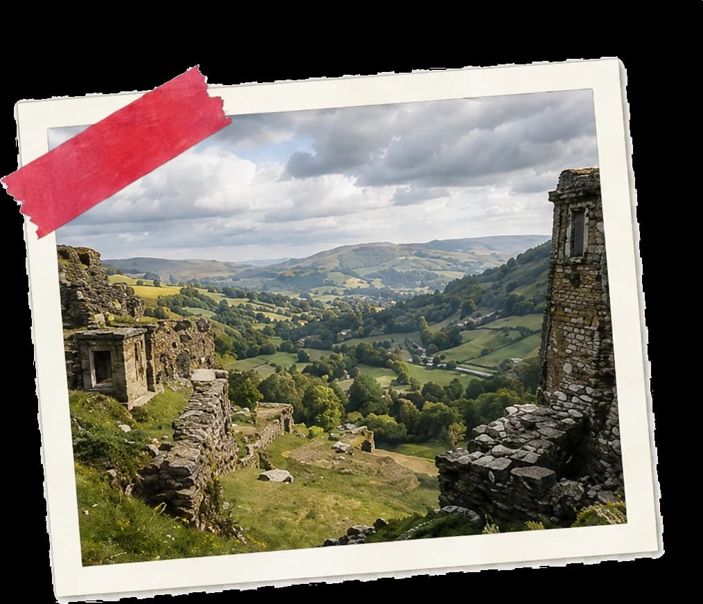 Taped Polaroid of the Yorkshire countryside