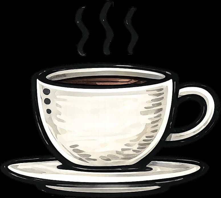 Hand-drawn cup of coffee