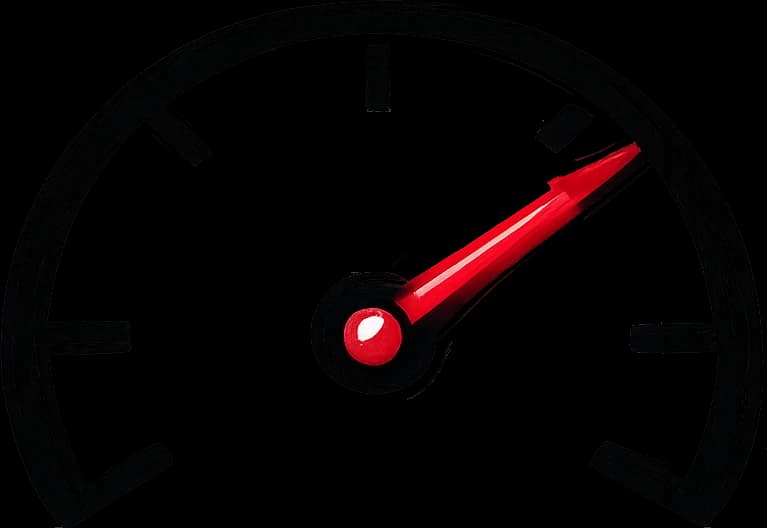 Hand-drawn speedometer gauge