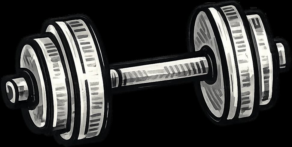 Hand-drawn dumbbell