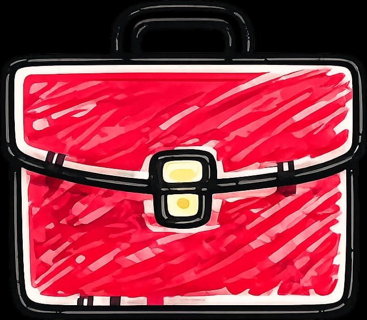 Hand-drawn briefcase