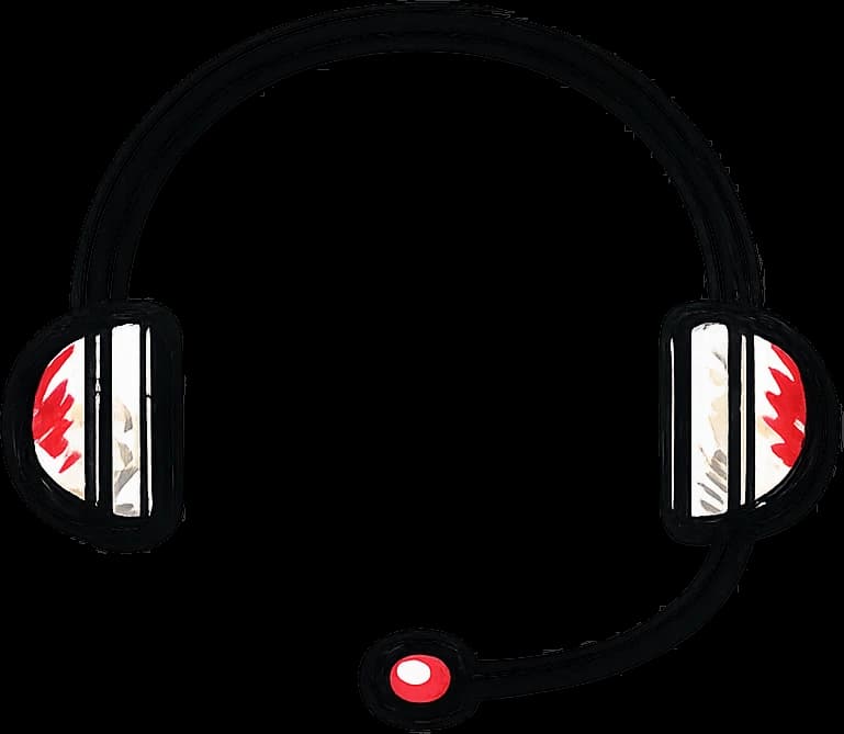 Hand-drawn support headset