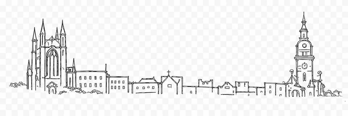Hand-drawn sketch of the Sheffield skyline