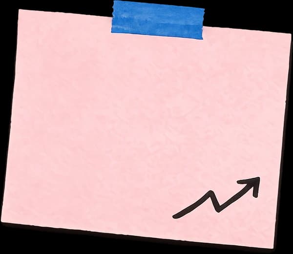 Pink growth trend sticky note