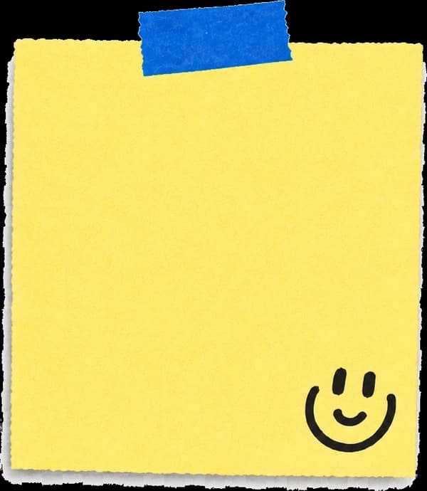 Yellow smiley sticky note